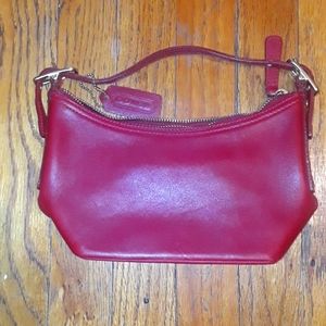 Coach - Red Leather Mini Hang Bag 9x5